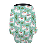 Cute Cactus And Llama Pattern Print Baby Seat Cover