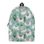 Cute Cactus And Llama Pattern Print Backpack