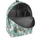Cute Cactus And Llama Pattern Print Backpack