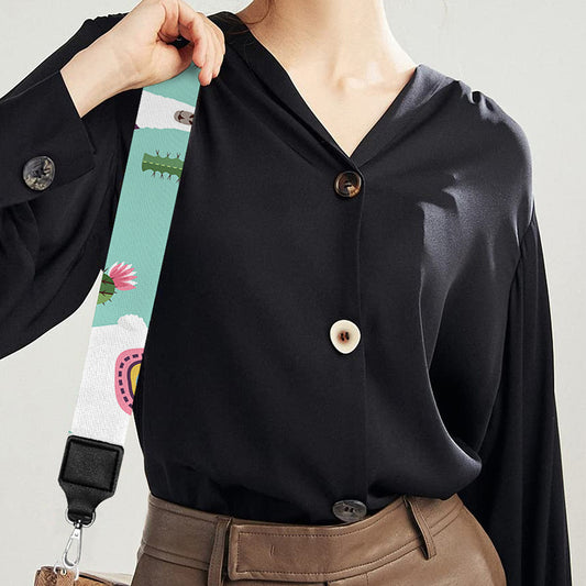 Cute Cactus And Llama Pattern Print Bag Strap