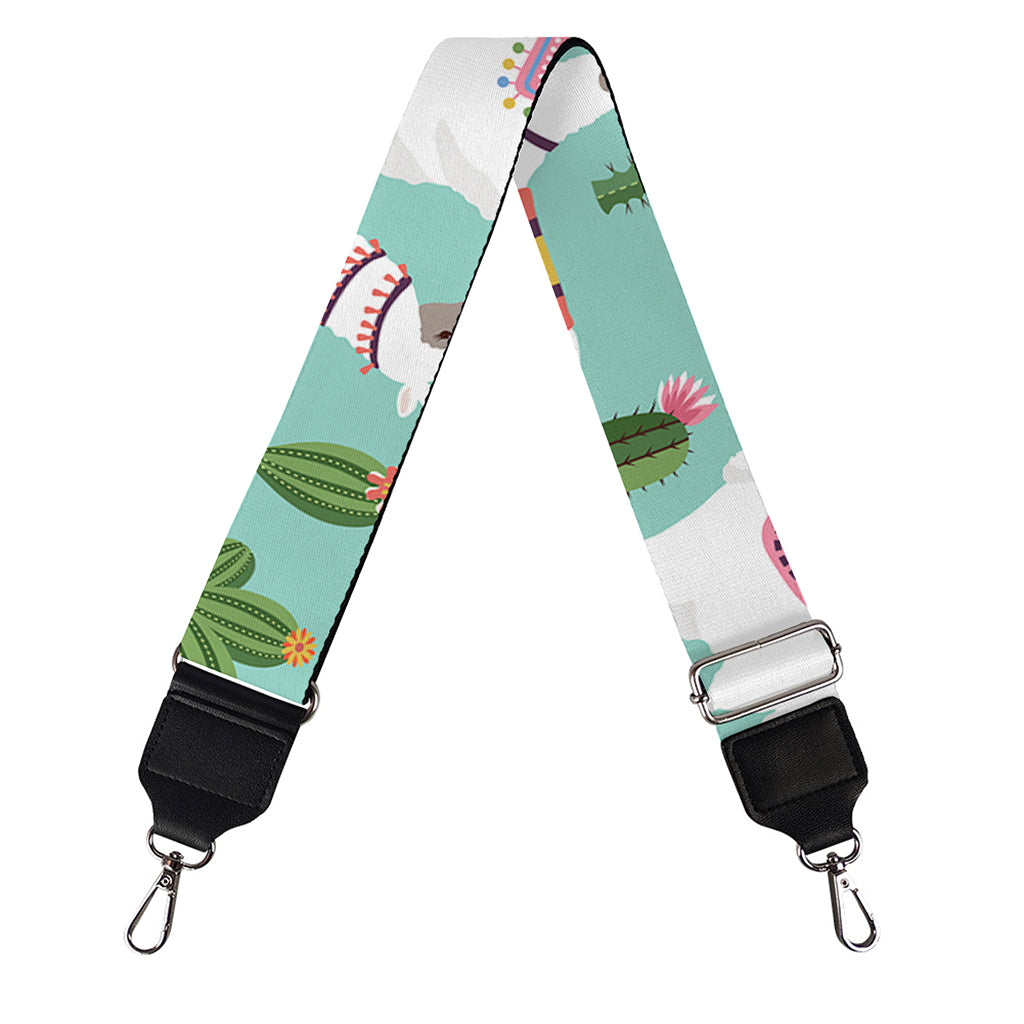 Cute Cactus And Llama Pattern Print Bag Strap
