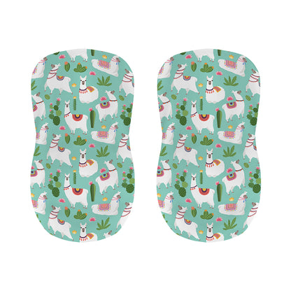 Cute Cactus And Llama Pattern Print Bar Stool Covers