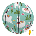 Cute Cactus And Llama Pattern Print Basketball
