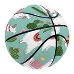 Cute Cactus And Llama Pattern Print Basketball