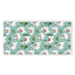 Cute Cactus And Llama Pattern Print Beach Towel