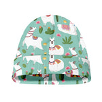 Cute Cactus And Llama Pattern Print Beanie