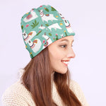 Cute Cactus And Llama Pattern Print Beanie