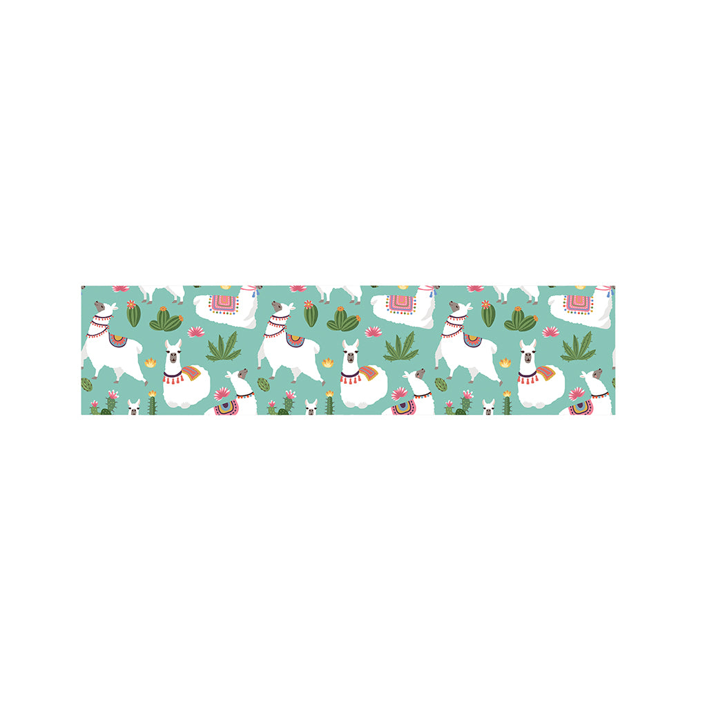 Cute Cactus And Llama Pattern Print Bed Runner