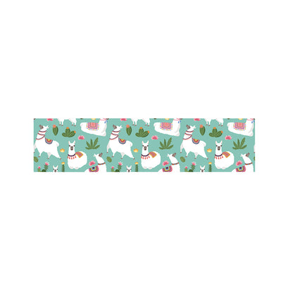 Cute Cactus And Llama Pattern Print Bed Runner