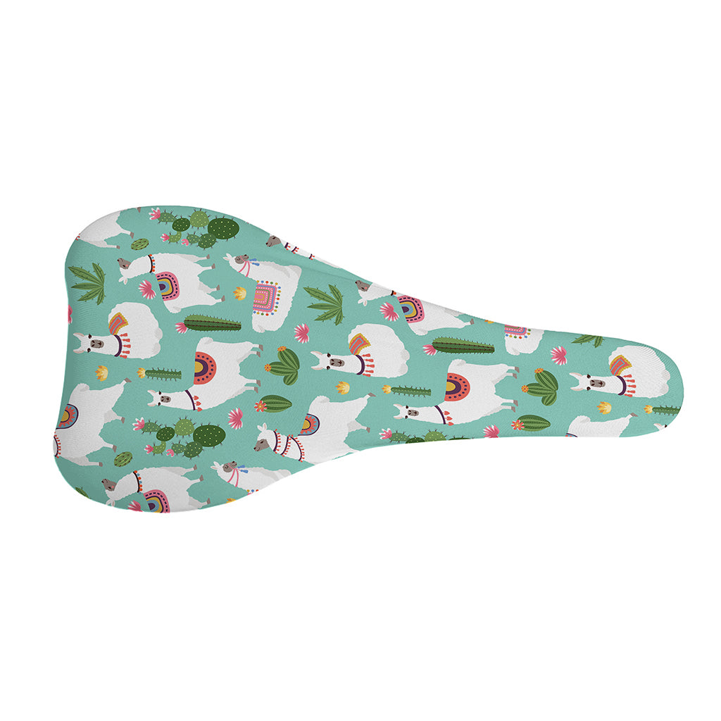 Cute Cactus And Llama Pattern Print Bicycle Seat Cover