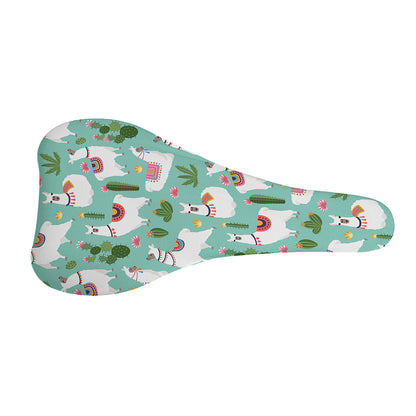 Cute Cactus And Llama Pattern Print Bicycle Seat Cover