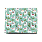 Cute Cactus And Llama Pattern Print Bifold Wallet