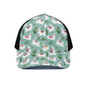 Cute Cactus And Llama Pattern Print Black Mesh Trucker Hat