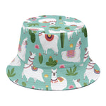 Cute Cactus And Llama Pattern Print Bucket Hat