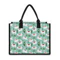 Cute Cactus And Llama Pattern Print Canvas Tote Bag