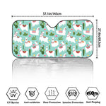 Cute Cactus And Llama Pattern Print Car Windshield Sun Shade