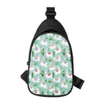 Cute Cactus And Llama Pattern Print Chest Bag