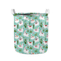 Cute Cactus And Llama Pattern Print Collapsible Laundry Basket