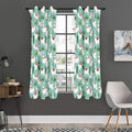 Cute Cactus And Llama Pattern Print Grommet Curtain Panels