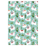 Cute Cactus And Llama Pattern Print Curtain