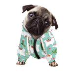 Cute Cactus And Llama Pattern Print Dog Zip Up Hoodie