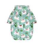 Cute Cactus And Llama Pattern Print Dog Zip Up Hoodie