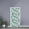 Cute Cactus And Llama Pattern Print Door Sticker