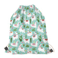 Cute Cactus And Llama Pattern Print Drawstring Bag