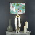 Cute Cactus And Llama Pattern Print Drum Lamp Shade