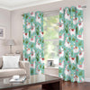 Cute Cactus And Llama Pattern Print Extra Wide Grommet Curtains