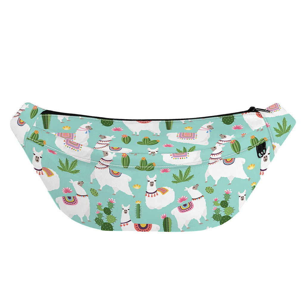 Cute Cactus And Llama Pattern Print Fanny Pack