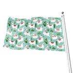 Cute Cactus And Llama Pattern Print Flag