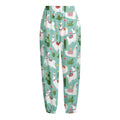 Cute Cactus And Llama Pattern Print Fleece Lined Knit Pants