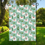 Cute Cactus And Llama Pattern Print Garden Flag