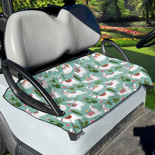 Cute Cactus And Llama Pattern Print Golf Cart Seat Cover