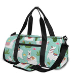 Cute Cactus And Llama Pattern Print Gym Bag