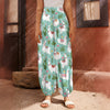 Cute Cactus And Llama Pattern Print Harem Pants