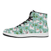 Cute Cactus And Llama Pattern Print High Top Leather Sneakers