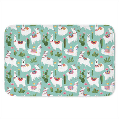 Cute Cactus And Llama Pattern Print Indoor Door Mat