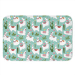 Cute Cactus And Llama Pattern Print Indoor Door Mat
