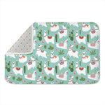 Cute Cactus And Llama Pattern Print Indoor Door Mat