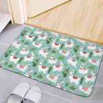 Cute Cactus And Llama Pattern Print Indoor Door Mat