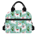 Cute Cactus And Llama Pattern Print Insulated Lunch Bag