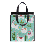 Cute Cactus And Llama Pattern Print Insulated Lunch Tote