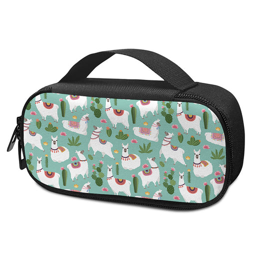 Cute Cactus And Llama Pattern Print Insulin Cooler Travel Case