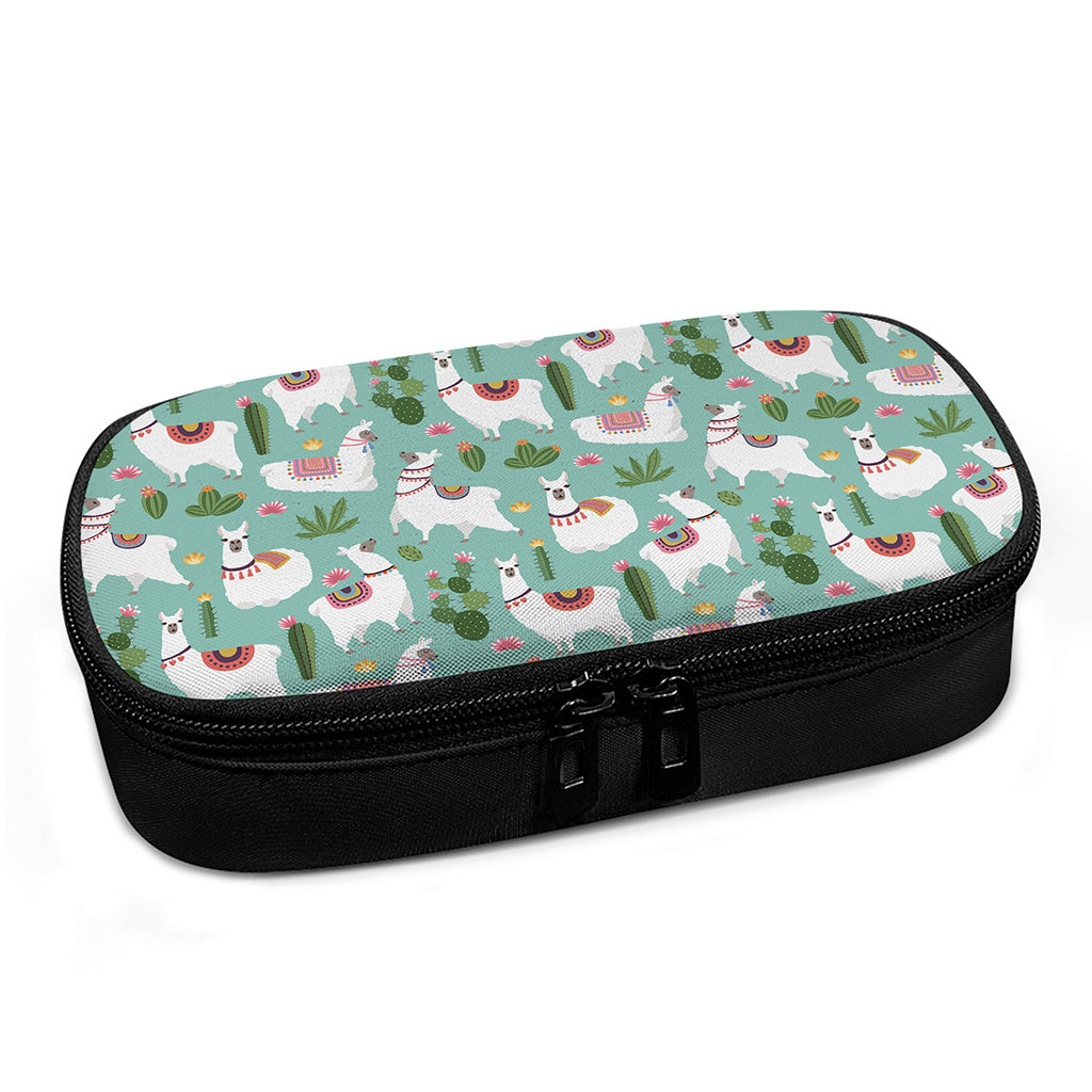 Cute Cactus And Llama Pattern Print Insulin Cooler Travel Case