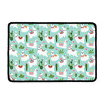 Cute Cactus And Llama Pattern Print Kitchen Mat