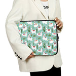 Cute Cactus And Llama Pattern Print Laptop Sleeve
