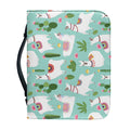 Cute Cactus And Llama Pattern Print Leather Bible Cover