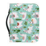 Cute Cactus And Llama Pattern Print Leather Bible Cover